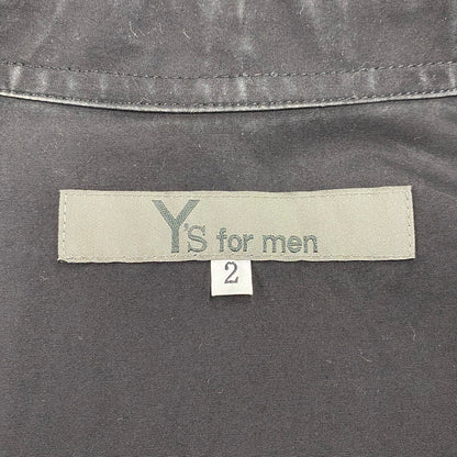 【中古品】【メンズ】 Y'S FOR MAN ワイズフォーメン MJ-B07-017 COTTON BROADCLOTH PANEL SHIRT WITH COLLAR CORD DETAIL コットン ブロードクロス パネル シャツ ウィズ カラー コード ディテール トップス 長袖 140-260618-cs-06-izu サイズ：2 カラー：ブラック 万代Net店