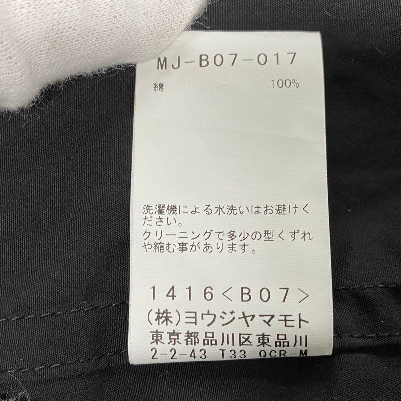 【中古品】【メンズ】 Y'S FOR MAN ワイズフォーメン MJ-B07-017 COTTON BROADCLOTH PANEL SHIRT WITH COLLAR CORD DETAIL コットン ブロードクロス パネル シャツ ウィズ カラー コード ディテール トップス 長袖 140-260618-cs-06-izu サイズ：2 カラー：ブラック 万代Net店