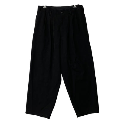 【中古品】【メンズ】 Y'S FOR MEN ワイズフォーメン MJ-P04-134 CLASSIC WOOL GABADINE クラシック ウール ギャバジン 3TUCKS WIDE TAPERED PANTS スリータック ワイド テーパード パンツ ボトムス ズボン 151-260618-cs-08-izu サイズ：3 カラー：ブラック 万代Net店