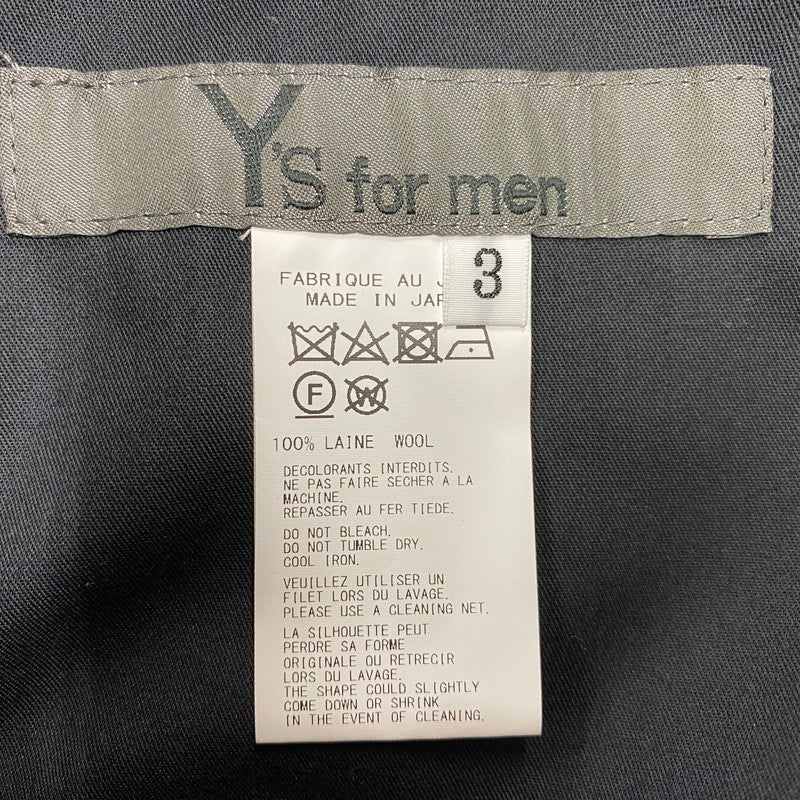 【中古品】【メンズ】 Y'S FOR MEN ワイズフォーメン MJ-P04-134 CLASSIC WOOL GABADINE クラシック ウール ギャバジン 3TUCKS WIDE TAPERED PANTS スリータック ワイド テーパード パンツ ボトムス ズボン 151-260618-cs-08-izu サイズ：3 カラー：ブラック 万代Net店