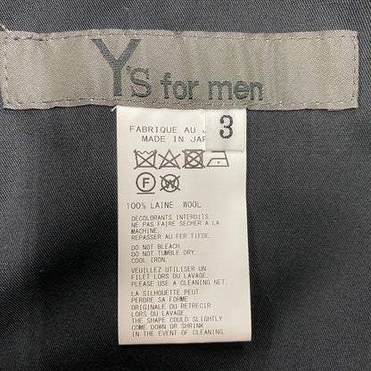【中古品】【メンズ】 Y'S FOR MEN ワイズフォーメン MJ-P04-134 CLASSIC WOOL GABADINE クラシック ウール ギャバジン 3TUCKS WIDE TAPERED PANTS スリータック ワイド テーパード パンツ ボトムス ズボン 151-260618-cs-08-izu サイズ：3 カラー：ブラック 万代Net店