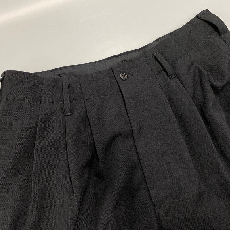 【中古品】【メンズ】 Y'S FOR MEN ワイズフォーメン MJ-P04-134 CLASSIC WOOL GABADINE クラシック ウール ギャバジン 3TUCKS WIDE TAPERED PANTS スリータック ワイド テーパード パンツ ボトムス ズボン 151-260618-cs-08-izu サイズ：3 カラー：ブラック 万代Net店