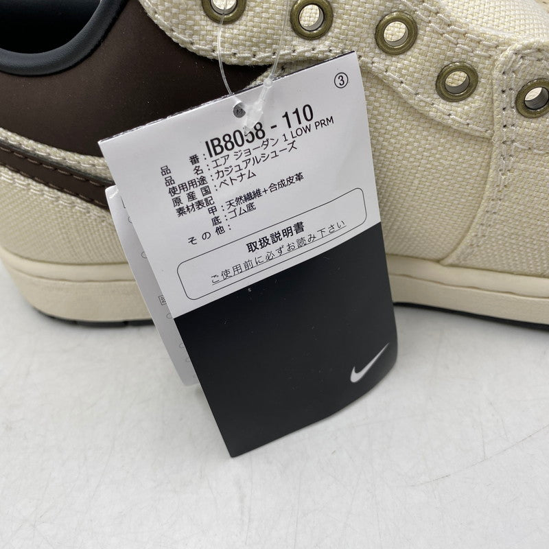 【中古美品】【メンズ】 NIKE ナイキ IB8058-110 AIR JORDAN 1 LOW PRM エア ジョーダン ワン ロー プレミアム スニーカー シューズ 靴 160-260618-cs-02-izu サイズ：29.5cm カラー：PALE IVORY/BAROQUE BROWN 万代Net店