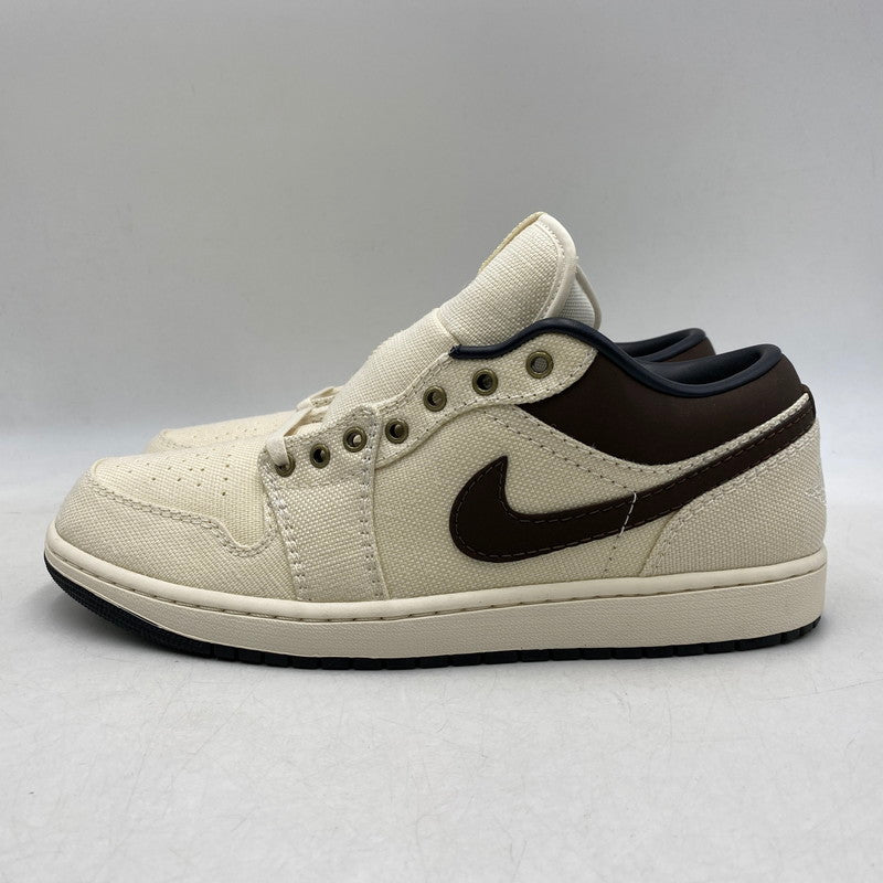 【中古美品】【メンズ】 NIKE ナイキ IB8058-110 AIR JORDAN 1 LOW PRM エア ジョーダン ワン ロー プレミアム スニーカー シューズ 靴 160-260618-cs-02-izu サイズ：29.5cm カラー：PALE IVORY/BAROQUE BROWN 万代Net店