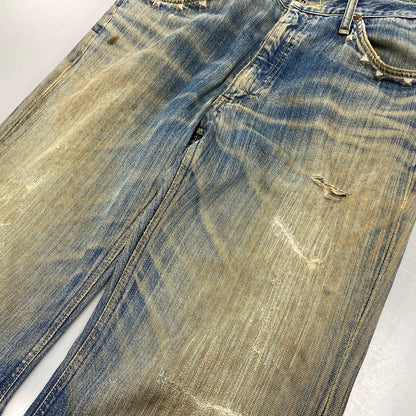 【現状渡し品】【メンズ】 LEE リー 90S REMAKE SIDE ZIP STUDS DAMAGE DENIM PANTS リメイク サイド ジップ スタッズ ダメージ デニム パンツ ボトムス ズボン 157-260619-cs-07-izu サイズ：不明 カラー：インディゴ 万代Net店
