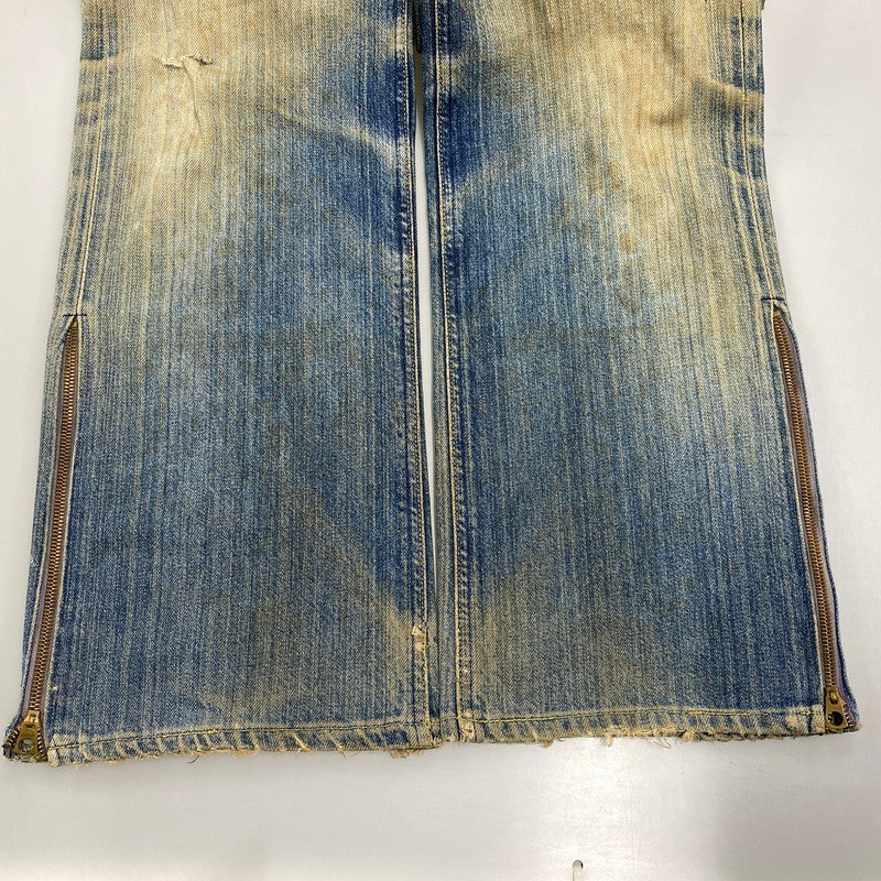 【現状渡し品】【メンズ】 LEE リー 90S REMAKE SIDE ZIP STUDS DAMAGE DENIM PANTS リメイク サイド ジップ スタッズ ダメージ デニム パンツ ボトムス ズボン 157-260619-cs-07-izu サイズ：不明 カラー：インディゴ 万代Net店