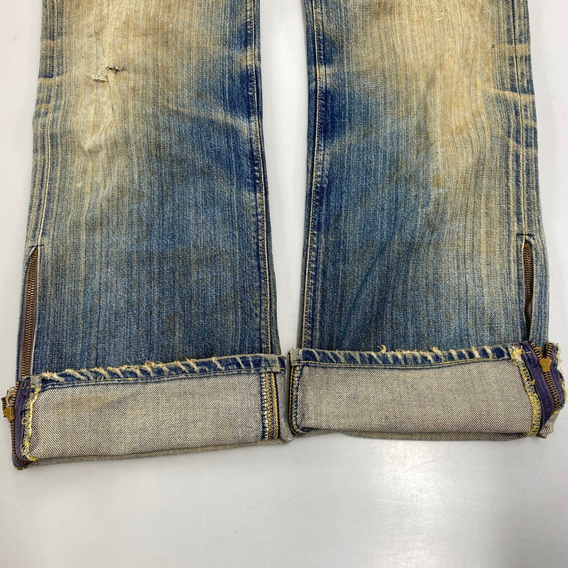 【現状渡し品】【メンズ】 LEE リー 90S REMAKE SIDE ZIP STUDS DAMAGE DENIM PANTS リメイク サイド ジップ スタッズ ダメージ デニム パンツ ボトムス ズボン 157-260619-cs-07-izu サイズ：不明 カラー：インディゴ 万代Net店