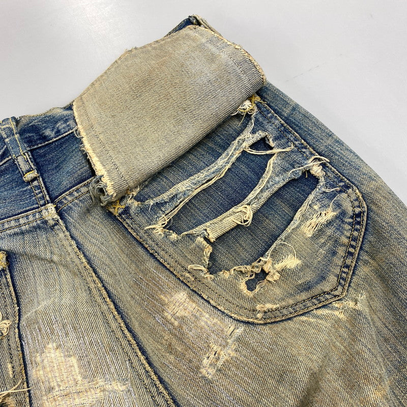 【現状渡し品】【メンズ】 LEE リー 90S REMAKE SIDE ZIP STUDS DAMAGE DENIM PANTS リメイク サイド ジップ スタッズ ダメージ デニム パンツ ボトムス ズボン 157-260619-cs-07-izu サイズ：不明 カラー：インディゴ 万代Net店