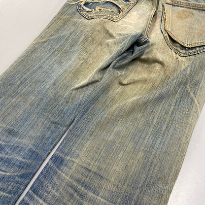 【現状渡し品】【メンズ】 LEE リー 90S REMAKE SIDE ZIP STUDS DAMAGE DENIM PANTS リメイク サイド ジップ スタッズ ダメージ デニム パンツ ボトムス ズボン 157-260619-cs-07-izu サイズ：不明 カラー：インディゴ 万代Net店