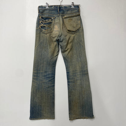 【現状渡し品】【メンズ】 LEE リー 90S REMAKE SIDE ZIP STUDS DAMAGE DENIM PANTS リメイク サイド ジップ スタッズ ダメージ デニム パンツ ボトムス ズボン 157-260619-cs-07-izu サイズ：不明 カラー：インディゴ 万代Net店