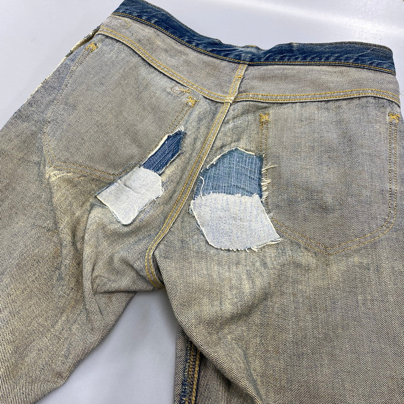 【現状渡し品】【メンズ】 LEE リー 90S REMAKE SIDE ZIP STUDS DAMAGE DENIM PANTS リメイク サイド ジップ スタッズ ダメージ デニム パンツ ボトムス ズボン 157-260619-cs-07-izu サイズ：不明 カラー：インディゴ 万代Net店