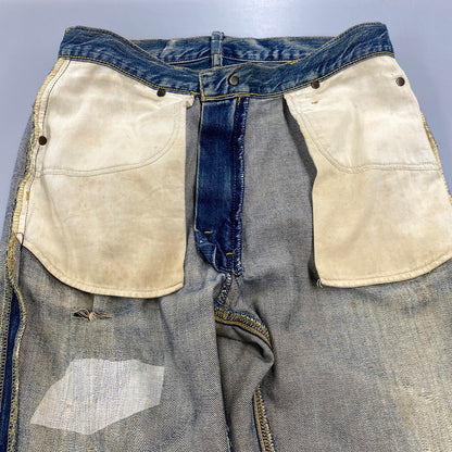 【現状渡し品】【メンズ】 LEE リー 90S REMAKE SIDE ZIP STUDS DAMAGE DENIM PANTS リメイク サイド ジップ スタッズ ダメージ デニム パンツ ボトムス ズボン 157-260619-cs-07-izu サイズ：不明 カラー：インディゴ 万代Net店