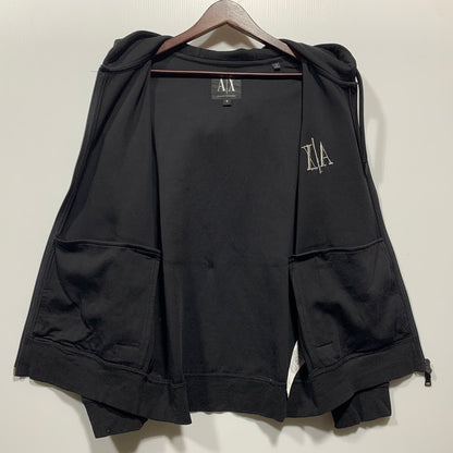 【中古品】【メンズ】 ARMANI EXCHANGE アルマーニエクスチェンジ LOGO ZIPUP HOODED SWEAT SHIRT XM000371 AF10818 ロゴ ジップアップ パーカー 141-260629-as-16-izu サイズ：S カラー：ブラック 万代Net店
