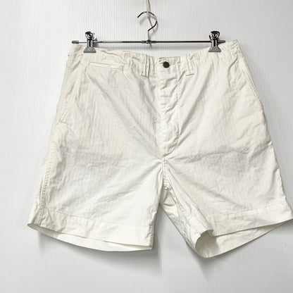 【中古品】【メンズ】 RRL ダブルアールエル 0200015339 HERRINGBONE TWILL BUTTON FLY SHORTS ヘリンボーン ツイル ボタン フライ ショーツ ハーフパンツ ショートパンツ 156-260620-ya-10-izu サイズ：34 カラー：ホワイト 万代Net店