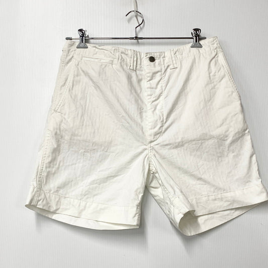 【中古品】【メンズ】 RRL ダブルアールエル 0200015339 HERRINGBONE TWILL BUTTON FLY SHORTS ヘリンボーン ツイル ボタン フライ ショーツ ハーフパンツ ショートパンツ 156-260620-ya-10-izu サイズ：34 カラー：ホワイト 万代Net店