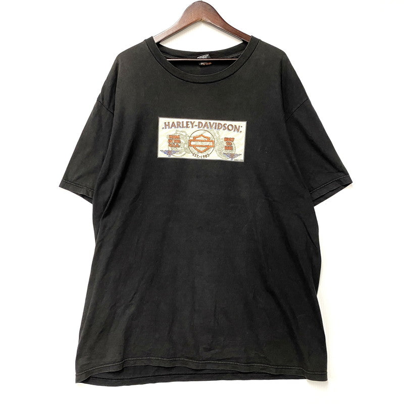 【中古品】【メンズ】 HARLEY-DAVIDSON ハーレーダビッドソン USA製 90’S WARR'S H-D ウォーズ エイチディーS S TEE ショートスリーブ Tシャツ トップス 半袖 146-260623-ya-04-izu サイズ：XL カラー：ブラック 万代Net店