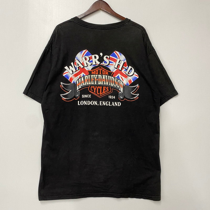 【中古品】【メンズ】 HARLEY-DAVIDSON ハーレーダビッドソン USA製 90’S WARR'S H-D ウォーズ エイチディーS S TEE ショートスリーブ Tシャツ トップス 半袖 146-260623-ya-04-izu サイズ：XL カラー：ブラック 万代Net店