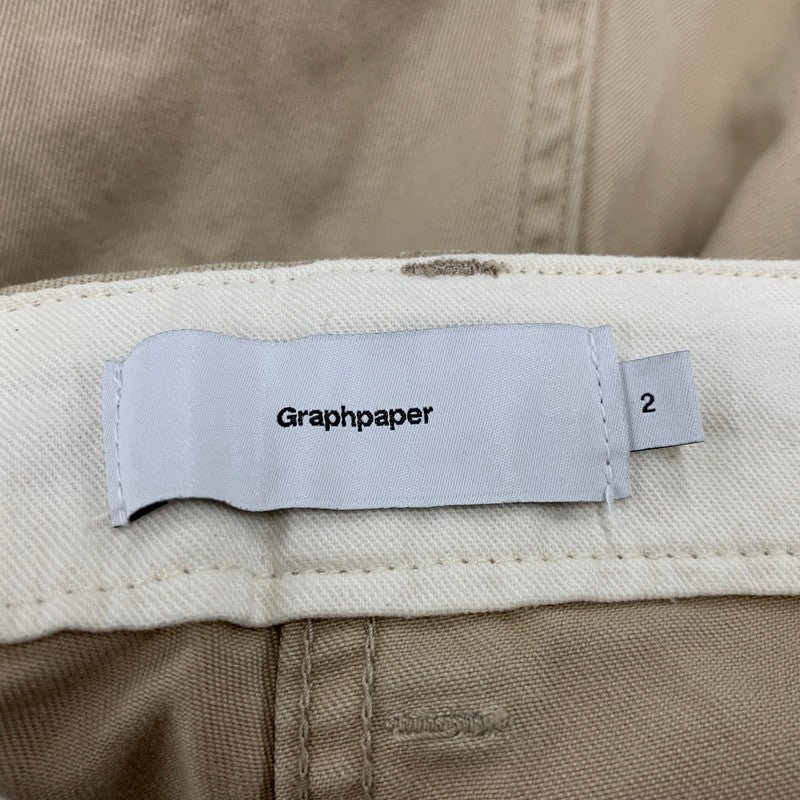 【中古品】【メンズ】 GRAPHPAPER グラフペーパー GM223-40144B SUVIN CHINO WIDE STRAIGHT PANTS スビン チノ ワイド ストレート パンツ ズボン ボトムス 151-260620-ya-11-izu サイズ：2 カラー：ベージュ 万代Net店