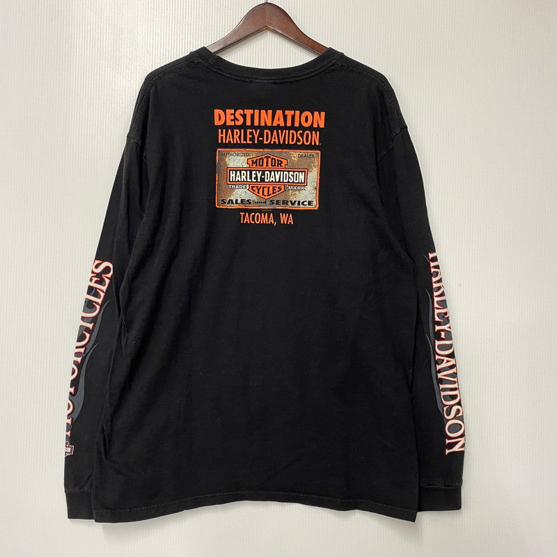 【中古品】【メンズ】 HARLEY-DAVIDSON ハーレーダビッドソン PIN-UP GIRL ピンナップガール LS TEE ロングスリーブ Tシャツ トップス 長袖 146-260623-ya-03-izu サイズ：XL カラー：ブラック 万代Net店