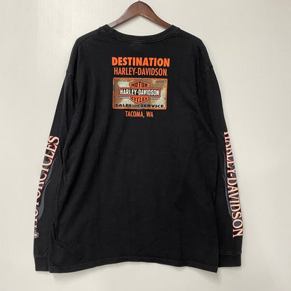 【中古品】【メンズ】 HARLEY-DAVIDSON ハーレーダビッドソン PIN-UP GIRL ピンナップガール LS TEE ロングスリーブ Tシャツ トップス 長袖 146-260623-ya-03-izu サイズ：XL カラー：ブラック 万代Net店