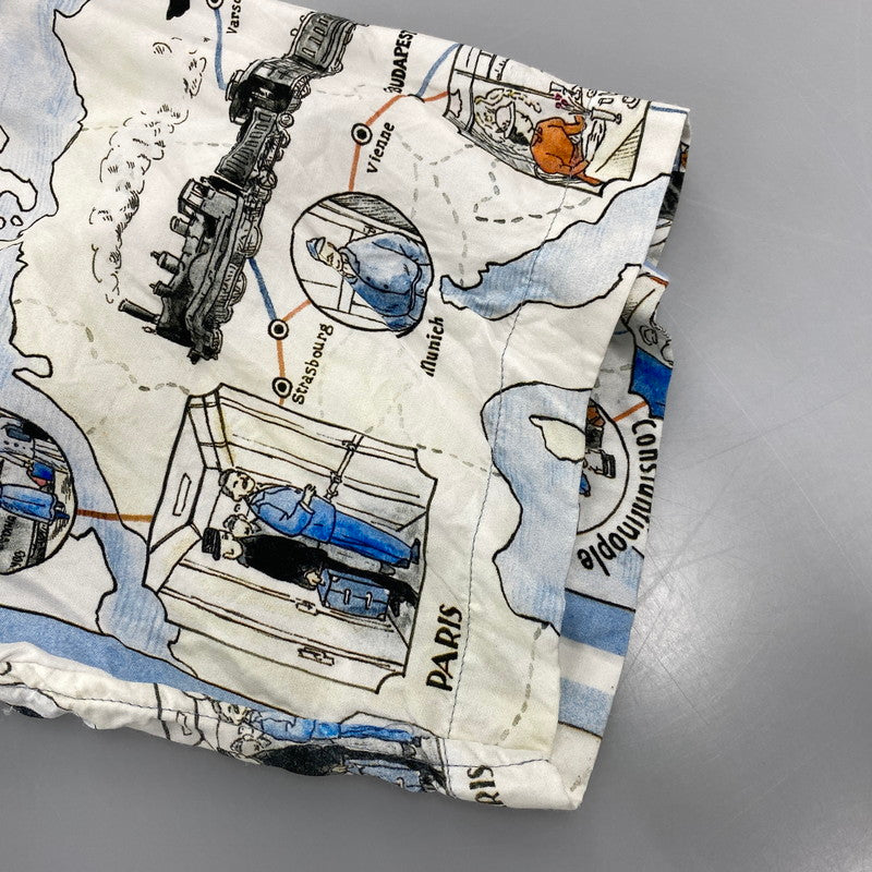 【中古品】【メンズ】 PORTER CLASSIC ポータークラシック ALOHA SHIRT TRAIN アロハシャツ トレイン オリエント急行 トップス 半袖 140-260623-ya-01-izu サイズ：XL カラー：ホワイト系 万代Net店