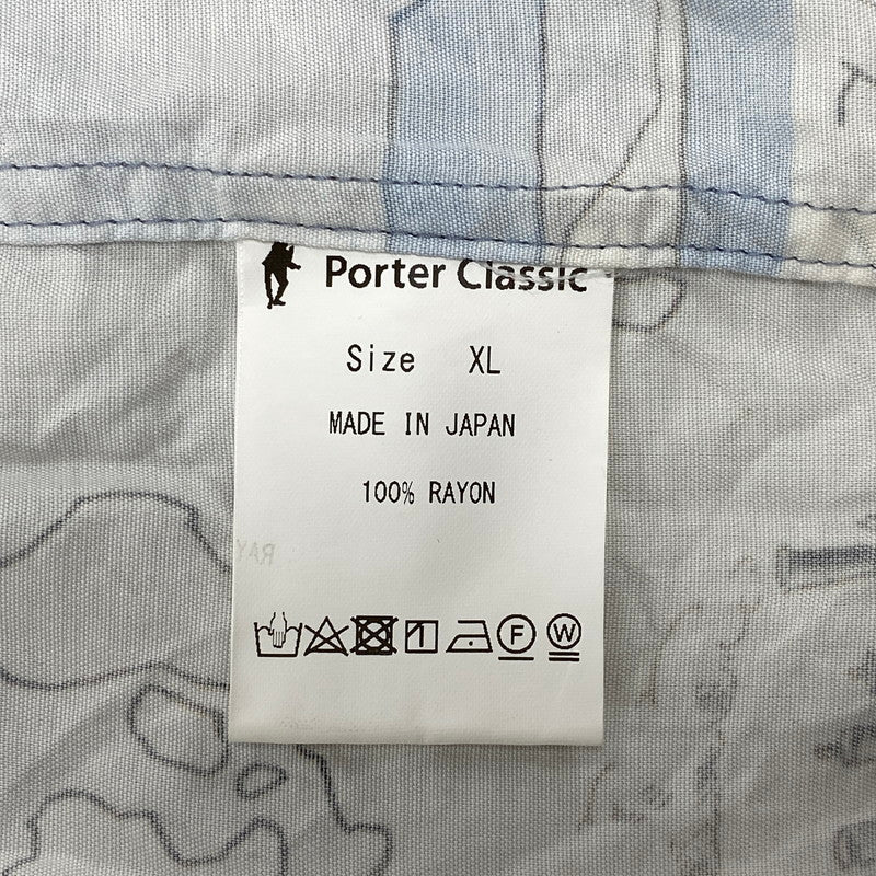 【中古品】【メンズ】 PORTER CLASSIC ポータークラシック ALOHA SHIRT TRAIN アロハシャツ トレイン オリエント急行 トップス 半袖 140-260623-ya-01-izu サイズ：XL カラー：ホワイト系 万代Net店