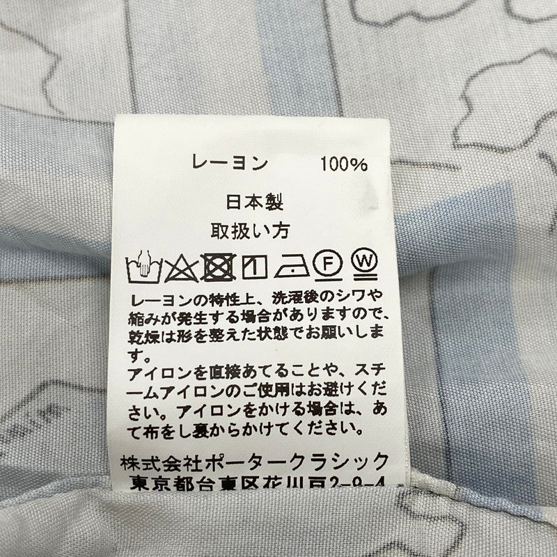 【中古品】【メンズ】 PORTER CLASSIC ポータークラシック ALOHA SHIRT TRAIN アロハシャツ トレイン オリエント急行 トップス 半袖 140-260623-ya-01-izu サイズ：XL カラー：ホワイト系 万代Net店