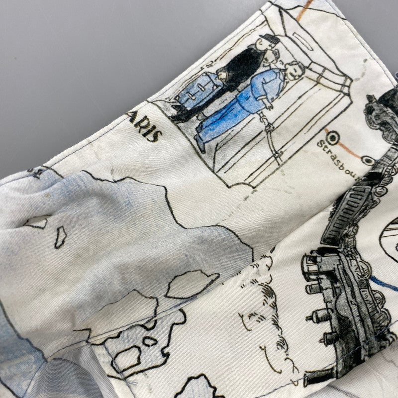 【中古品】【メンズ】 PORTER CLASSIC ポータークラシック ALOHA SHIRT TRAIN アロハシャツ トレイン オリエント急行 トップス 半袖 140-260623-ya-01-izu サイズ：XL カラー：ホワイト系 万代Net店