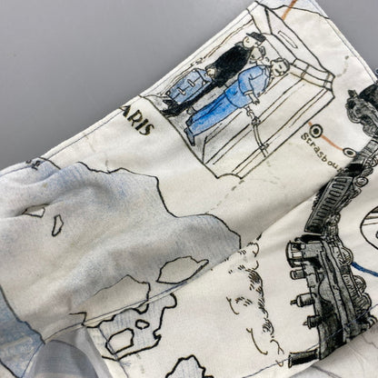 【中古品】【メンズ】 PORTER CLASSIC ポータークラシック ALOHA SHIRT TRAIN アロハシャツ トレイン オリエント急行 トップス 半袖 140-260623-ya-01-izu サイズ：XL カラー：ホワイト系 万代Net店