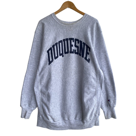 【中古品】【メンズ】 CHAMPION チャンピオン メキシコ製 90’S DUQUESNE REVERSE WEAVE SWEAT SHIRT デュケイン リバースウィーブ スウェット シャツ トップス 長袖 146-260623-ya-08-izu サイズ：XXXL カラー：アッシュグレー 万代Net店