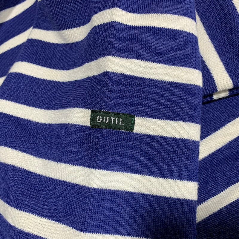 【中古品】【メンズ】 OUTIL ウティ BASQUE SHIRT バスク シャツ トップス 141-260630-kh-15-izu サイズ：3 カラー：ブルー×ホワイト 万代Net店