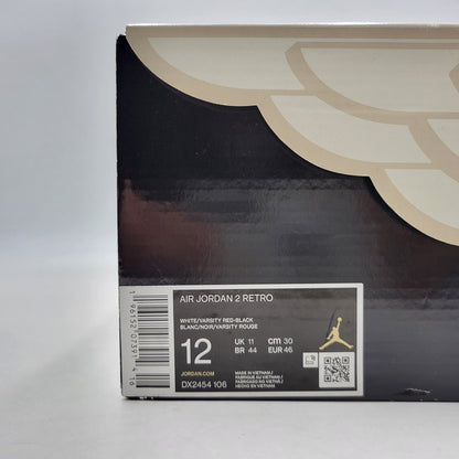 【中古品】【メンズ】 NIKE ナイキ AIR JORDAN 2 RETRO DX2454-106 エア ジョーダン 2 レトロ スニーカー シューズ 靴 160-260623-as-19-izu サイズ：30cm カラー：WHITE/VARSITY RED-BLACK 万代Net店