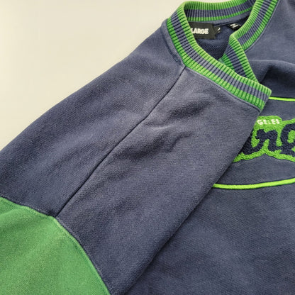 【中古品】【メンズ】 XLARGE エクストララージ 101223012011 RETRO CREWNECK SWEAT レトロ クルーネック スウェット トップス 長袖 142-260710-cs-16-izu サイズ：L カラー：ネイビー 万代Net店