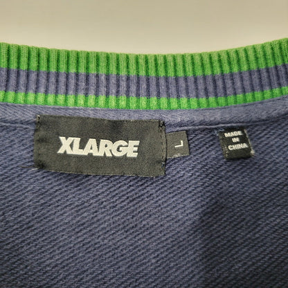 【中古品】【メンズ】 XLARGE エクストララージ 101223012011 RETRO CREWNECK SWEAT レトロ クルーネック スウェット トップス 長袖 142-260710-cs-16-izu サイズ：L カラー：ネイビー 万代Net店