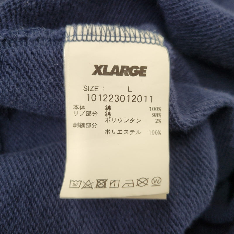 【中古品】【メンズ】 XLARGE エクストララージ 101223012011 RETRO CREWNECK SWEAT レトロ クルーネック スウェット トップス 長袖 142-260710-cs-16-izu サイズ：L カラー：ネイビー 万代Net店