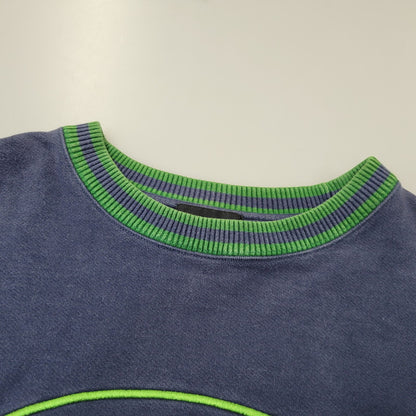【中古品】【メンズ】 XLARGE エクストララージ 101223012011 RETRO CREWNECK SWEAT レトロ クルーネック スウェット トップス 長袖 142-260710-cs-16-izu サイズ：L カラー：ネイビー 万代Net店