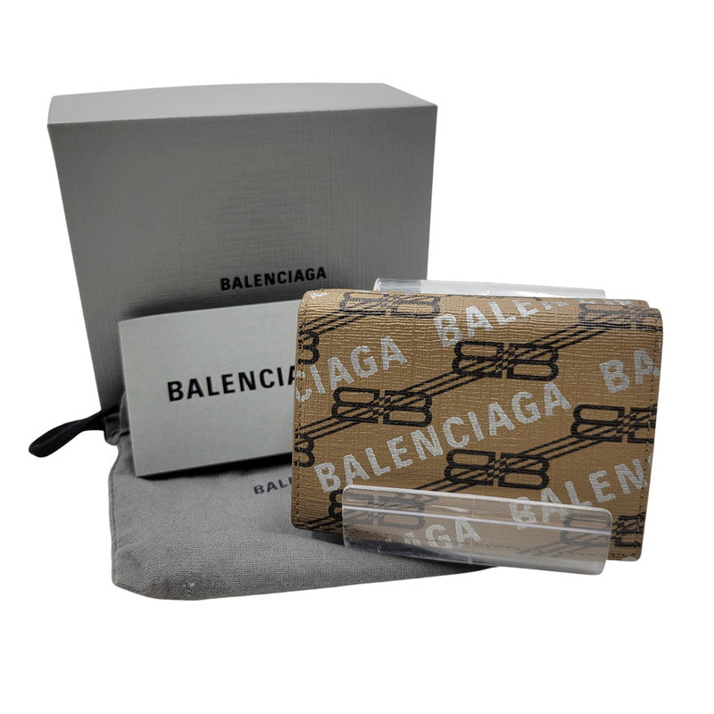【中古品】【メンズ/レディース】 BALENCIAGA バレンシアガ CASH MINI WALLET 594312 キャッシュ ミニ ウォレット 財布 181-260623-as-17-izu カラー：ブラウン 万代Net店
