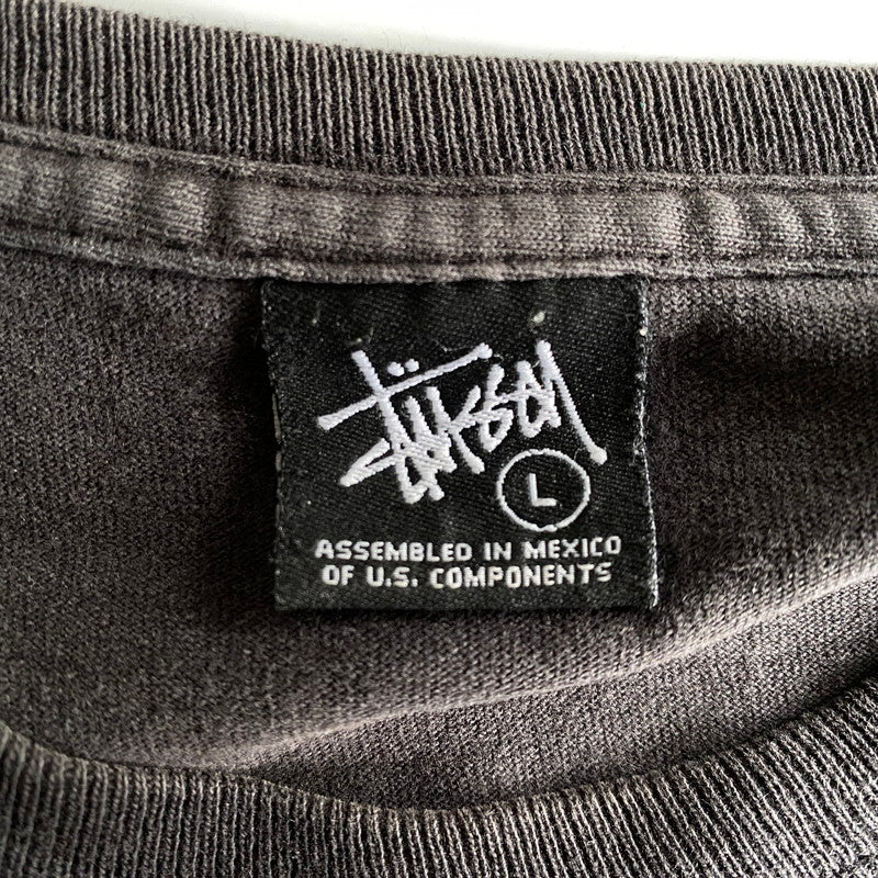 【中古品】【メンズ】 STUSSY ステューシー メキシコ製 RASTERLION LS TEE ラスタライオン ロングスリーブ ティー トップス 長袖 142-260622-cs-16-izu サイズ：L カラー：ブラック 万代Net店