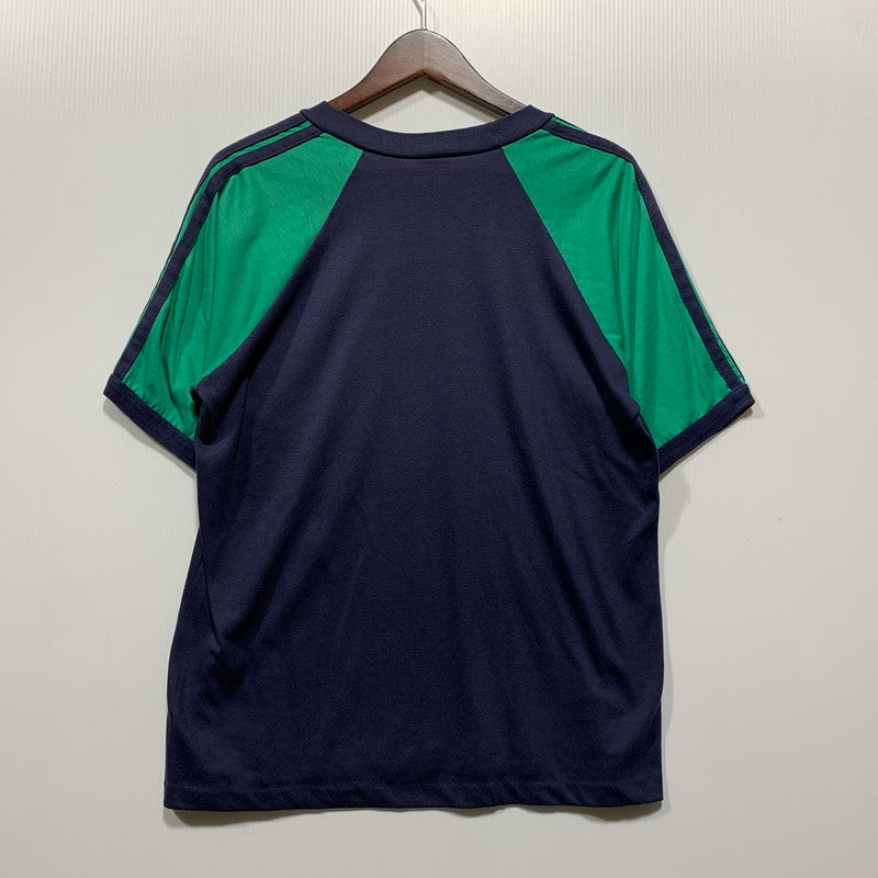 【中古品】【メンズ】 ADIDAS アディダス USA製 3LINE RAGLAN TEE 3ライン ラグラン Tシャツ トップス 146-260630-kh-12-izu サイズ：L カラー：ネイビー×グリーン 万代Net店
