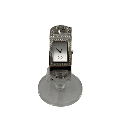 【中古品】【レディース】 DOLCE&GABBANA ドルチェアンドガッバーナ LINE STONE LOGO BRACELET QUARTZ WATCH ラインストーン ロゴ ブレスレット クォーツ ウォッチ 腕時計 197-260630-kh-01-izu カラー：シルバー 万代Net店