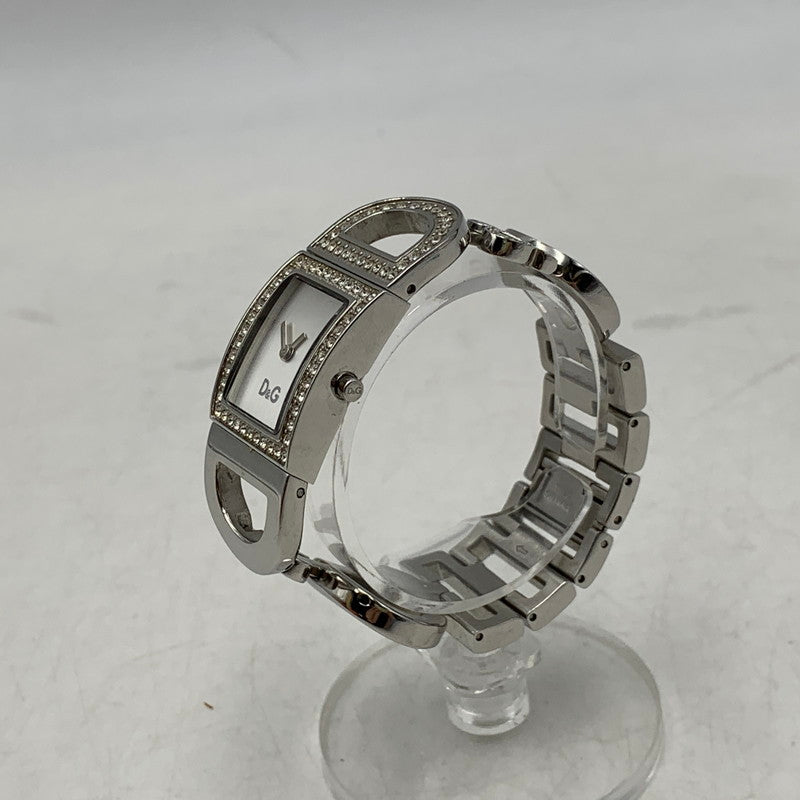 【中古品】【レディース】 DOLCE&GABBANA ドルチェアンドガッバーナ LINE STONE LOGO BRACELET QUARTZ WATCH ラインストーン ロゴ ブレスレット クォーツ ウォッチ 腕時計 197-260630-kh-01-izu カラー：シルバー 万代Net店