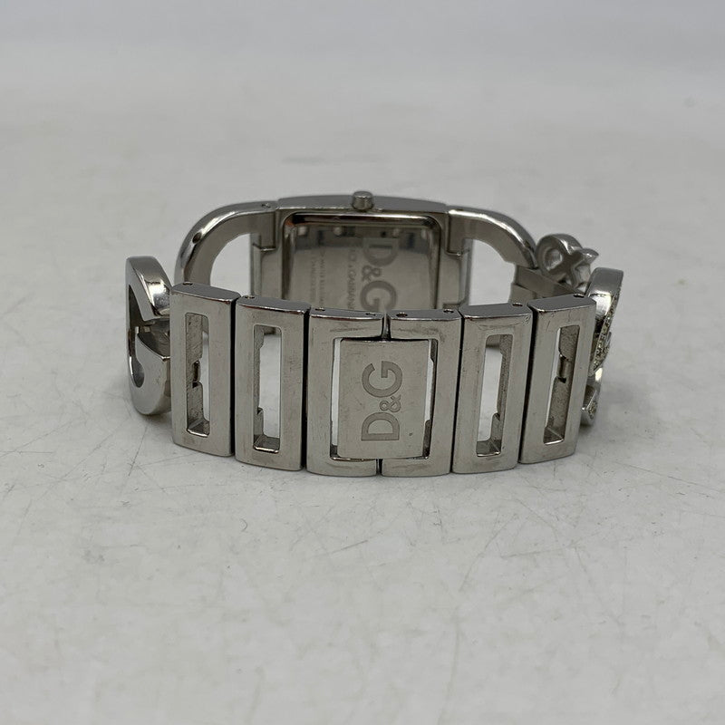 【中古品】【レディース】 DOLCE&GABBANA ドルチェアンドガッバーナ LINE STONE LOGO BRACELET QUARTZ WATCH ラインストーン ロゴ ブレスレット クォーツ ウォッチ 腕時計 197-260630-kh-01-izu カラー：シルバー 万代Net店