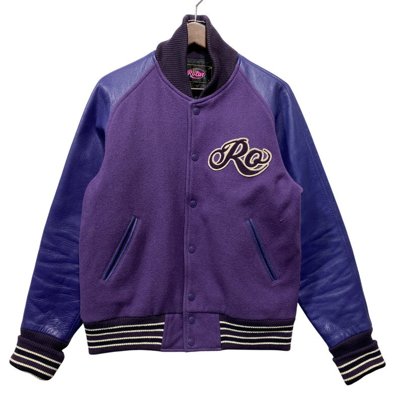 【中古品】【メンズ】 ROTAR ローター WOOL LEATHER STADIUM JACKET ウール レザー スタジアムジャケット スタジャン アウター 142-260623-as-10-izu サイズ：M カラー：パープル系 万代Net店