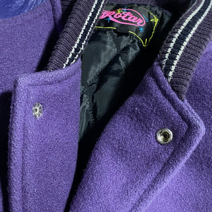 【中古品】【メンズ】 ROTAR ローター WOOL LEATHER STADIUM JACKET ウール レザー スタジアムジャケット スタジャン アウター 142-260623-as-10-izu サイズ：M カラー：パープル系 万代Net店
