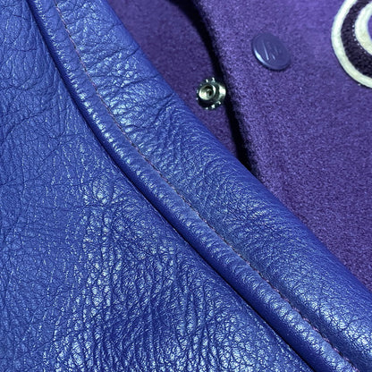 【中古品】【メンズ】 ROTAR ローター WOOL LEATHER STADIUM JACKET ウール レザー スタジアムジャケット スタジャン アウター 142-260623-as-10-izu サイズ：M カラー：パープル系 万代Net店
