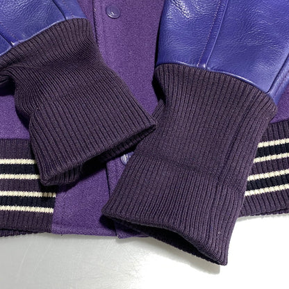 【中古品】【メンズ】 ROTAR ローター WOOL LEATHER STADIUM JACKET ウール レザー スタジアムジャケット スタジャン アウター 142-260623-as-10-izu サイズ：M カラー：パープル系 万代Net店