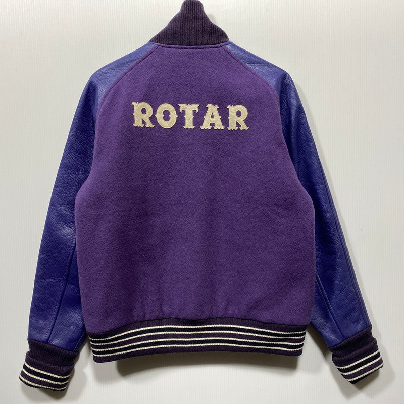 【中古品】【メンズ】 ROTAR ローター WOOL LEATHER STADIUM JACKET ウール レザー スタジアムジャケット スタジャン アウター 142-260623-as-10-izu サイズ：M カラー：パープル系 万代Net店