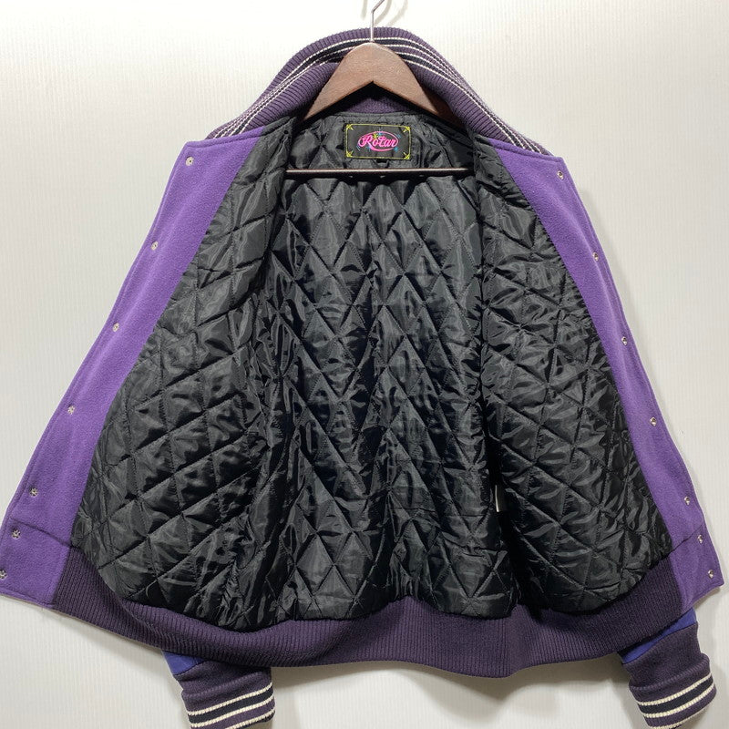 【中古品】【メンズ】 ROTAR ローター WOOL LEATHER STADIUM JACKET ウール レザー スタジアムジャケット スタジャン アウター 142-260623-as-10-izu サイズ：M カラー：パープル系 万代Net店