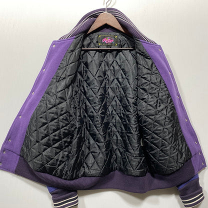 【中古品】【メンズ】 ROTAR ローター WOOL LEATHER STADIUM JACKET ウール レザー スタジアムジャケット スタジャン アウター 142-260623-as-10-izu サイズ：M カラー：パープル系 万代Net店
