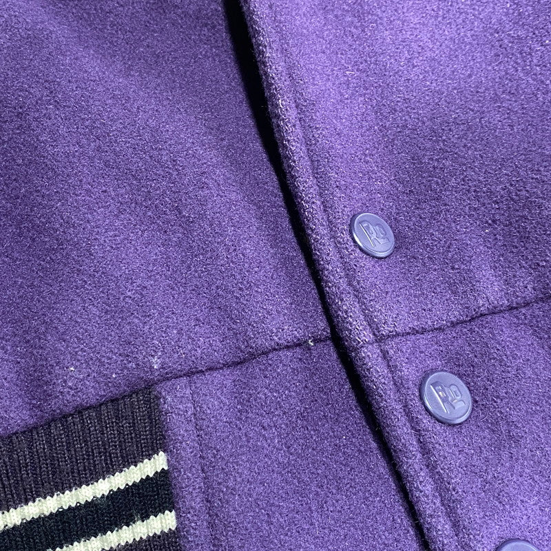 【中古品】【メンズ】 ROTAR ローター WOOL LEATHER STADIUM JACKET ウール レザー スタジアムジャケット スタジャン アウター 142-260623-as-10-izu サイズ：M カラー：パープル系 万代Net店